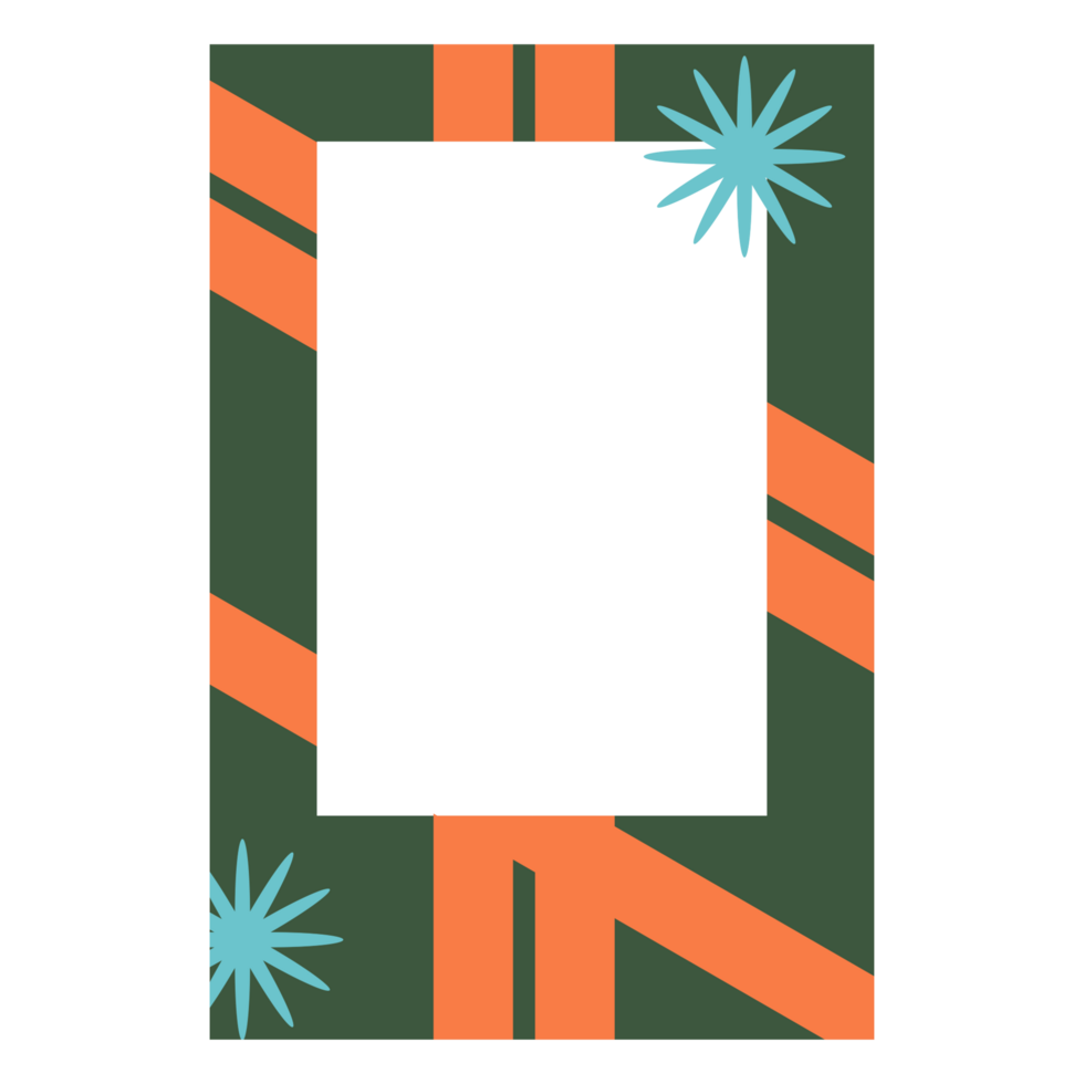 a square frame with a green and orange design png