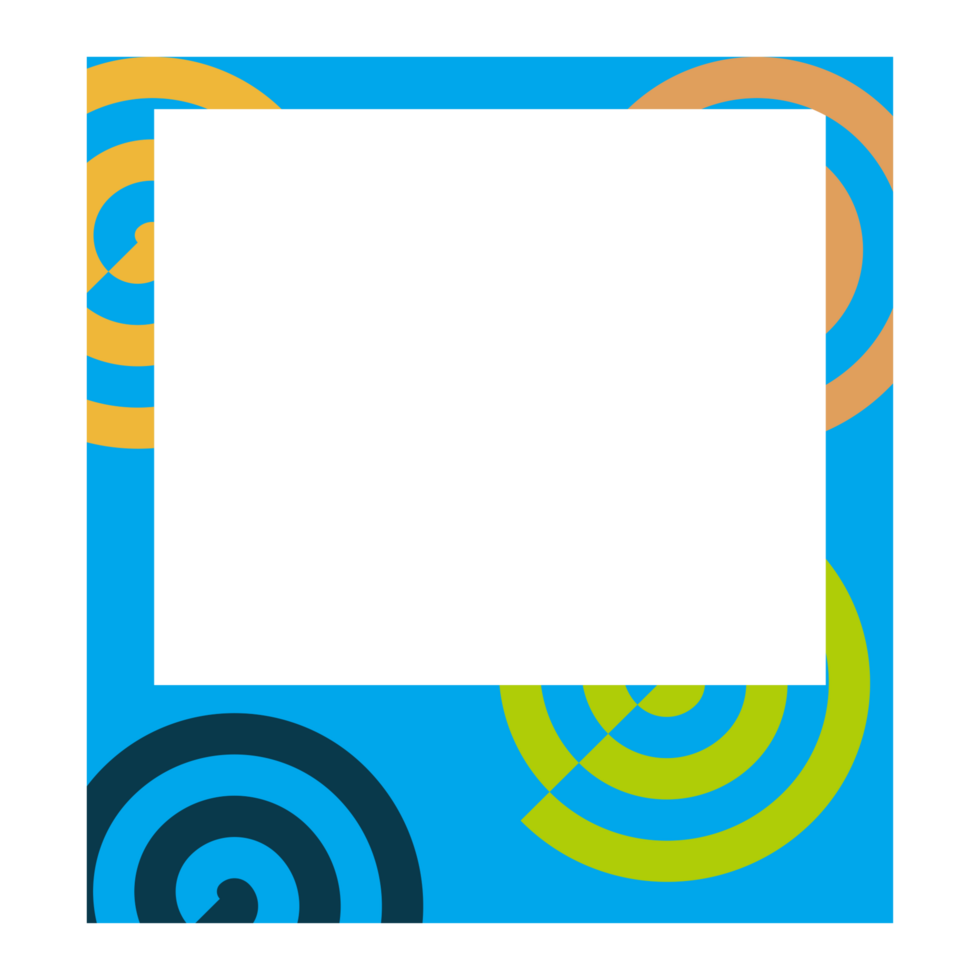 a square frame with colorful swirls on it png
