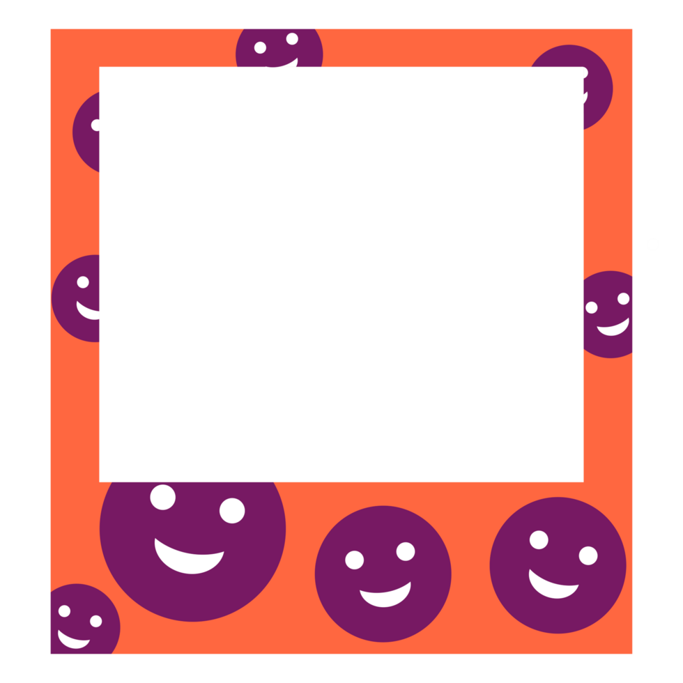 a square frame with joy smiley faces on it png