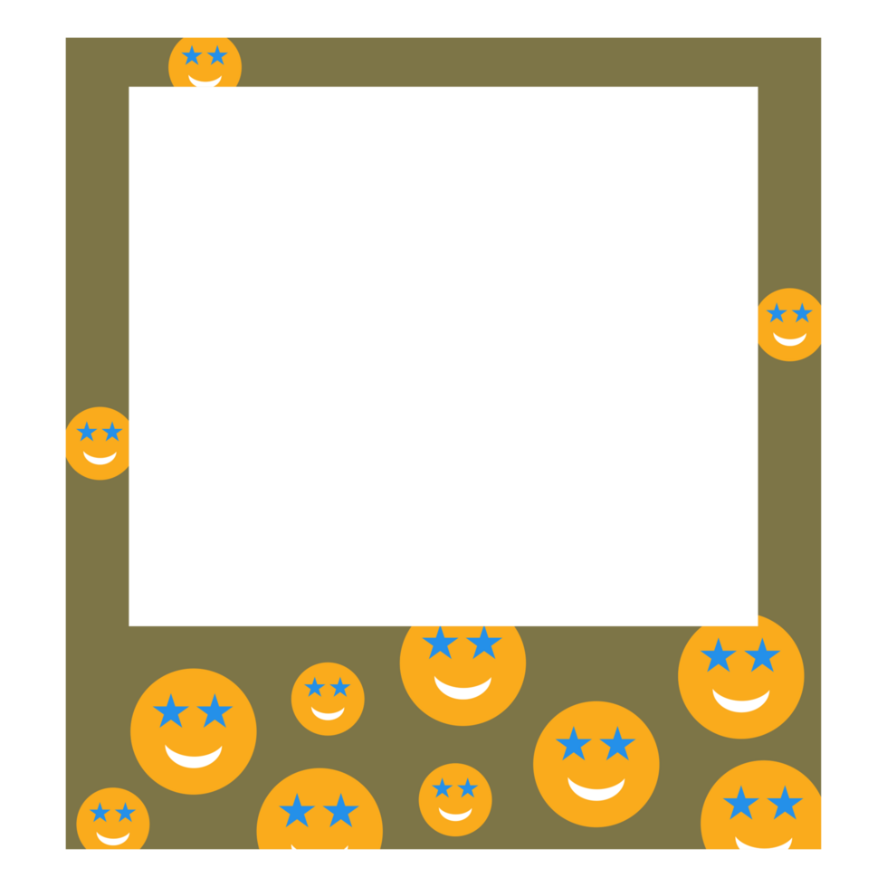a square frame with happy smiley faces on it png