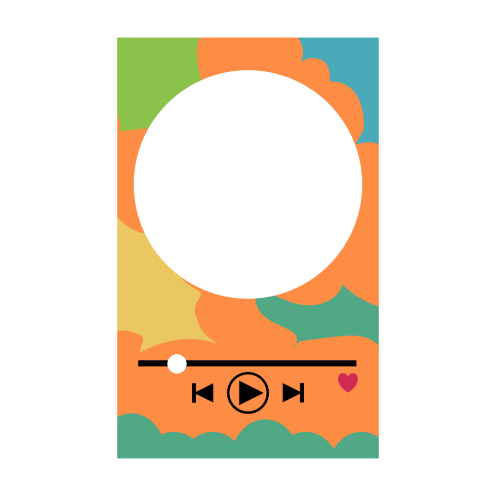 a colorful music player with a play button png