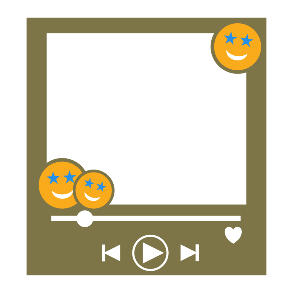 a square frame with two emoticons on it png