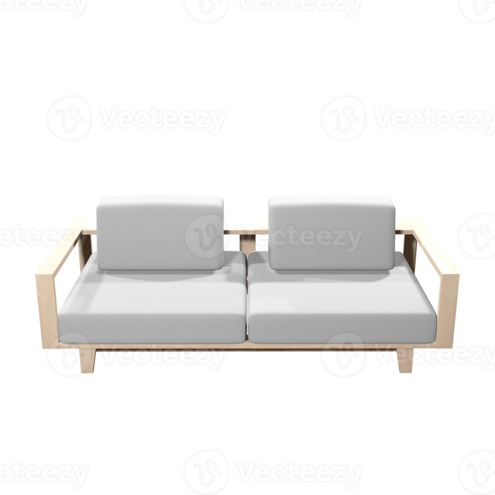A modern sofa with two cushions on it png