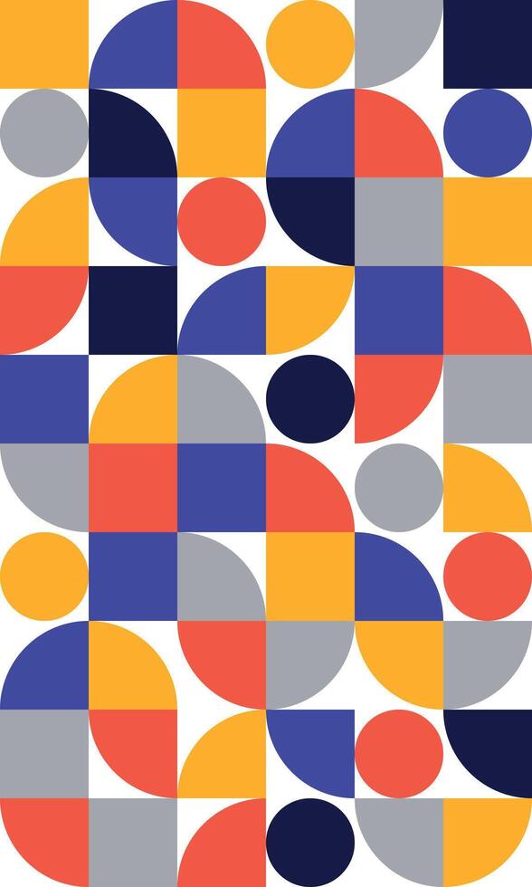 Colourful Bauhaus style pattern background, simple geometric Modern abstract design vector