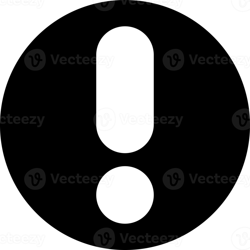 Black circle exclamation mark icon png