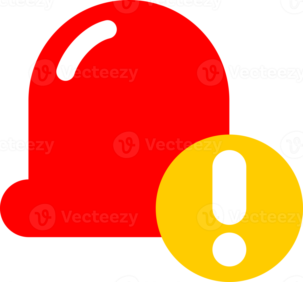 Red alarm siren emergency fighing light doodle icon png