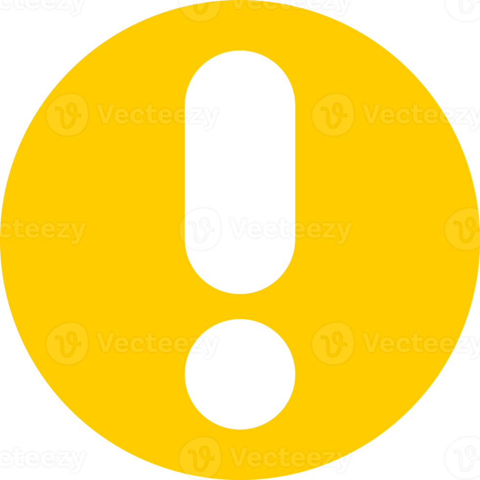 Yellow circle exclamation mark icon png