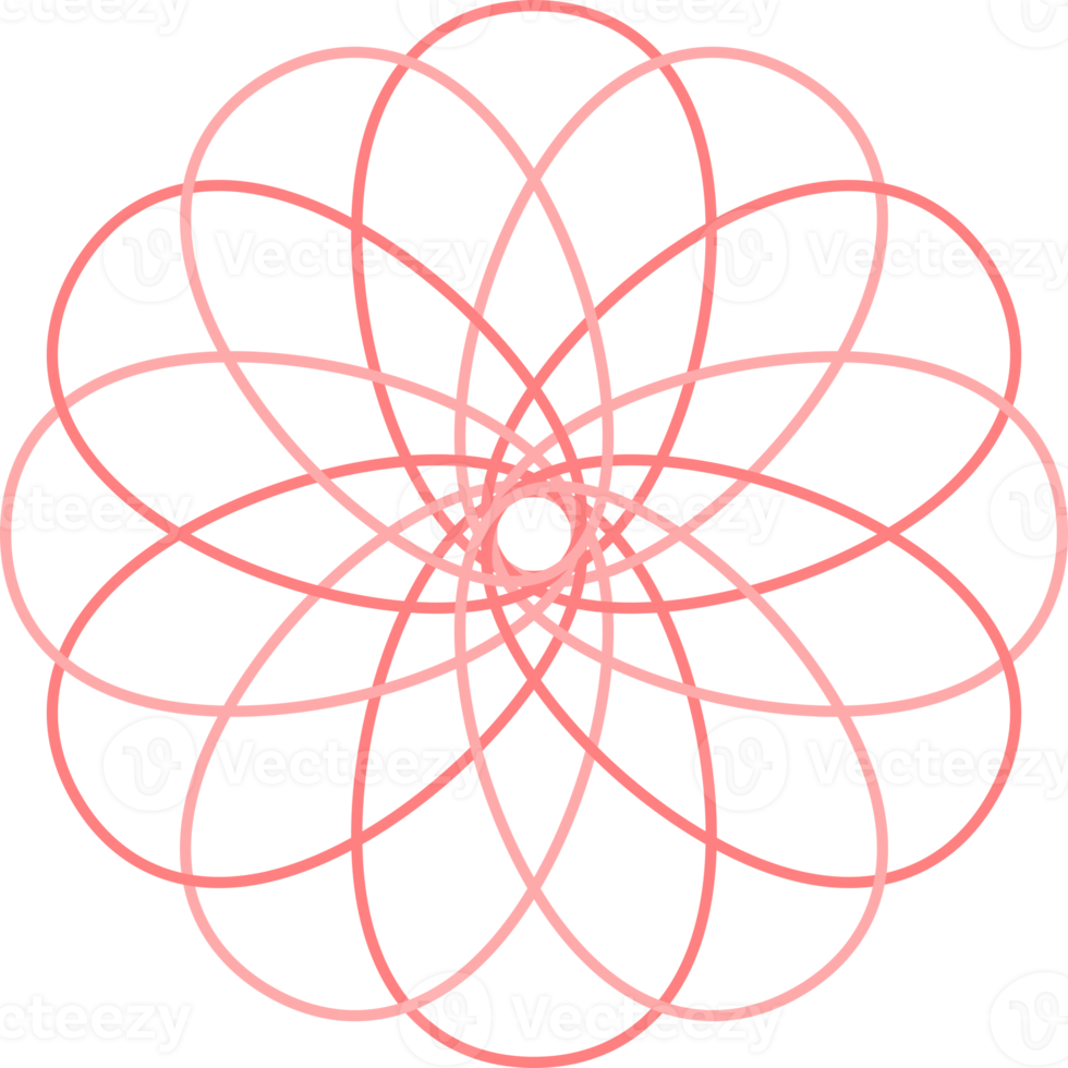 Pink abstract line circle overlap icon png