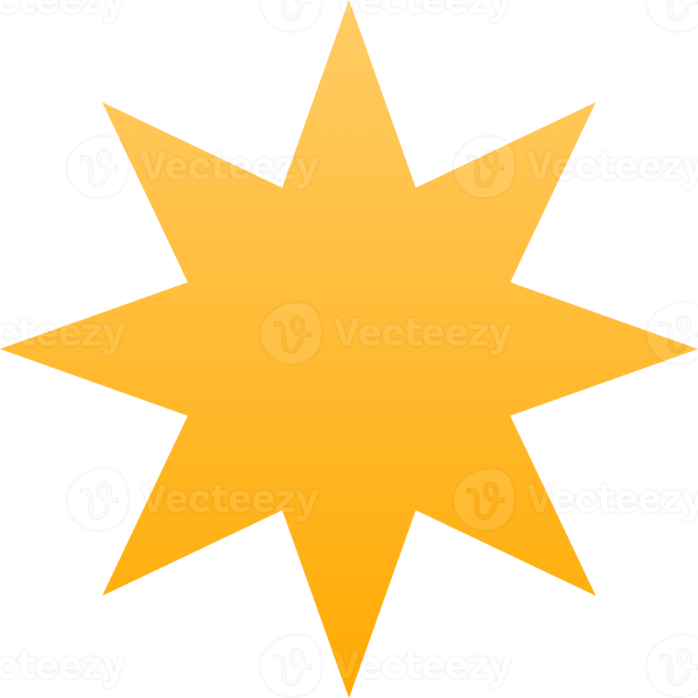 Yellow sparkle star with light rays icon png