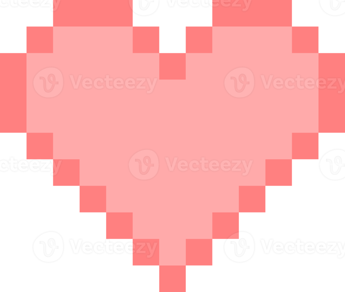Pink heart pixel art icon doodle png