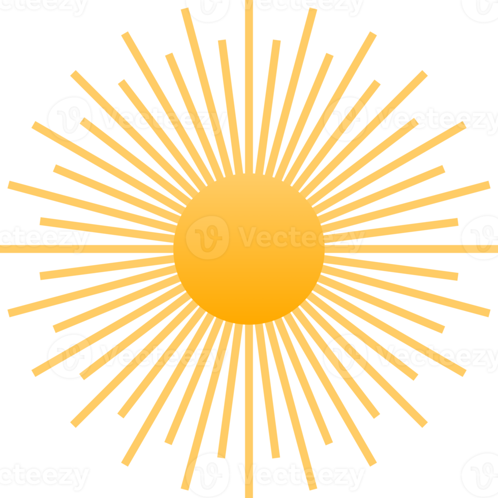 Yellow line sun boho icon png