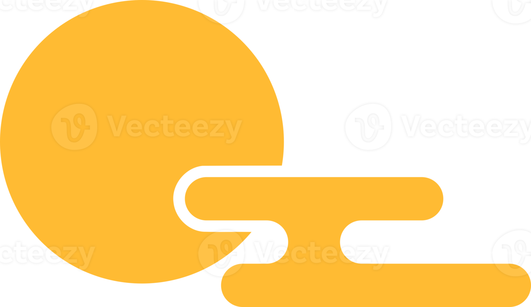 Yellow sun with cloud sky doodle icon png