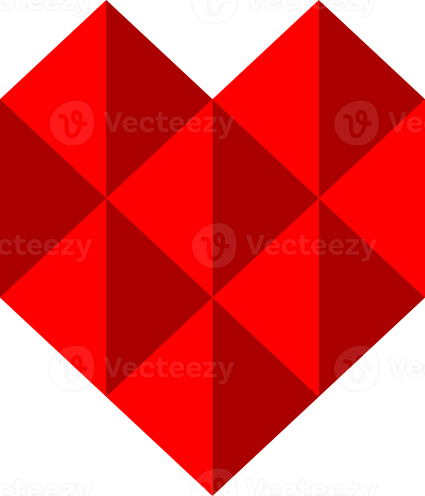 Red heart polygon png