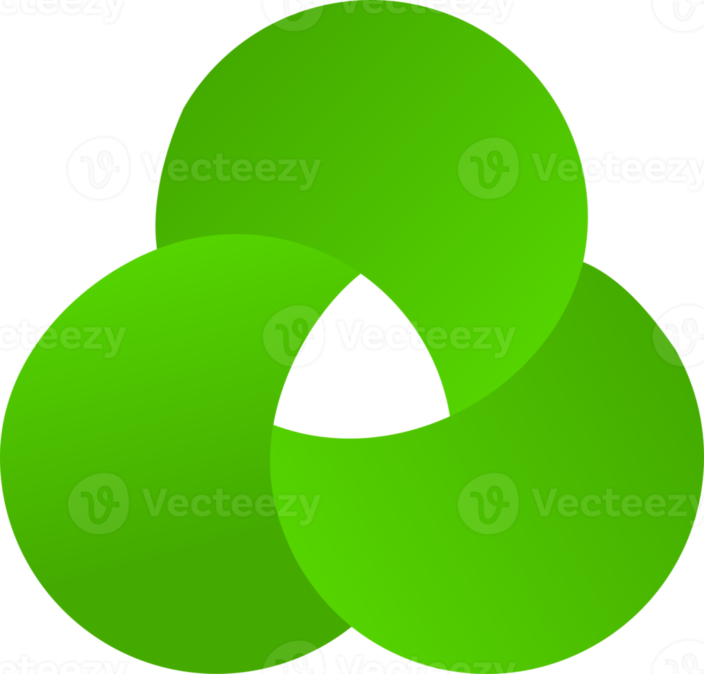 Green eco circle overlap abstract logo icon png