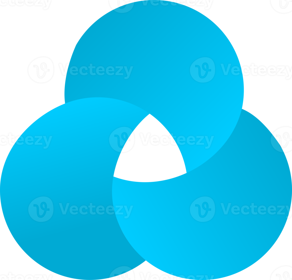 Blue eco circle overlap abstract logo icon png