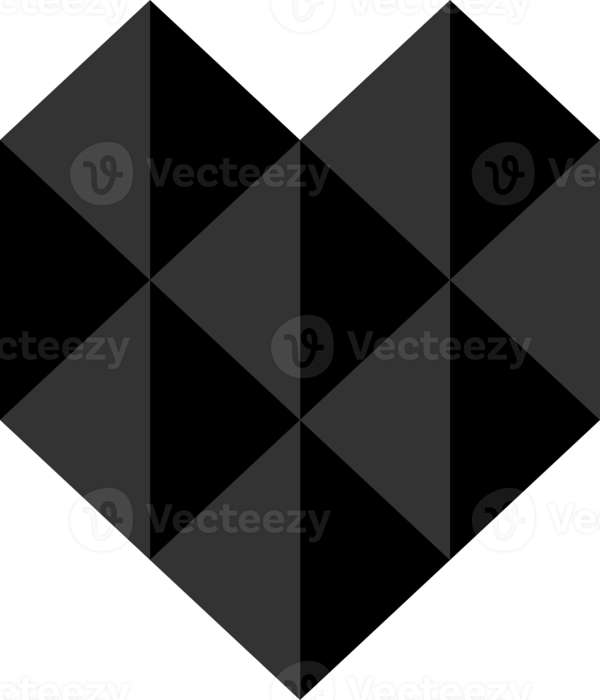 Black heart polygon png