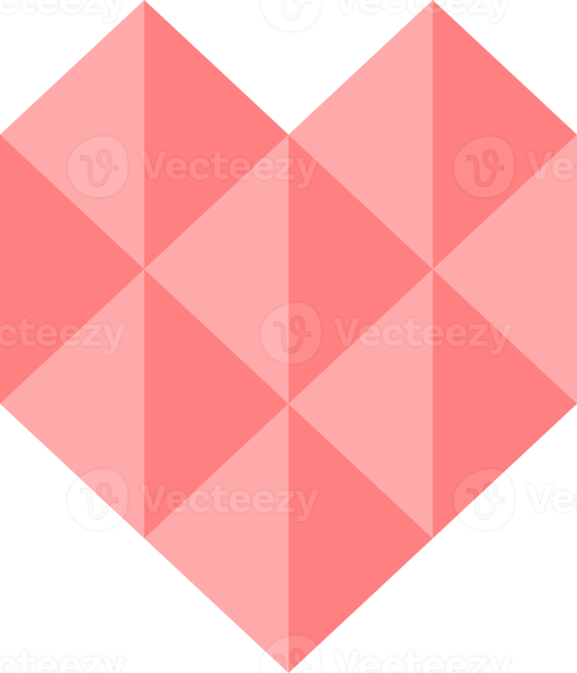 Pink heart polygon png