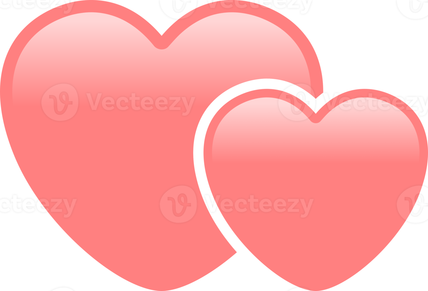Pink couple heart png