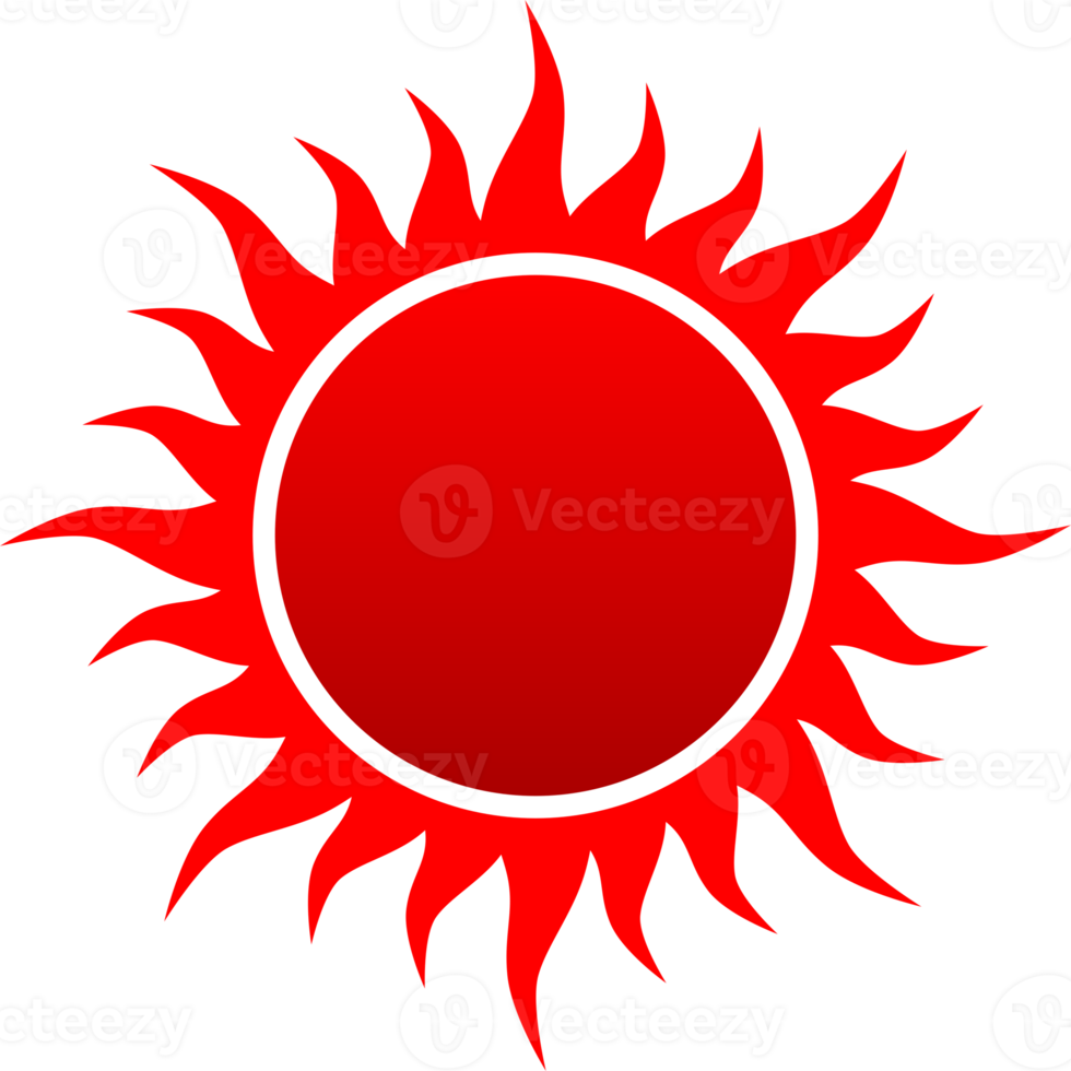 Red sun sunshine png