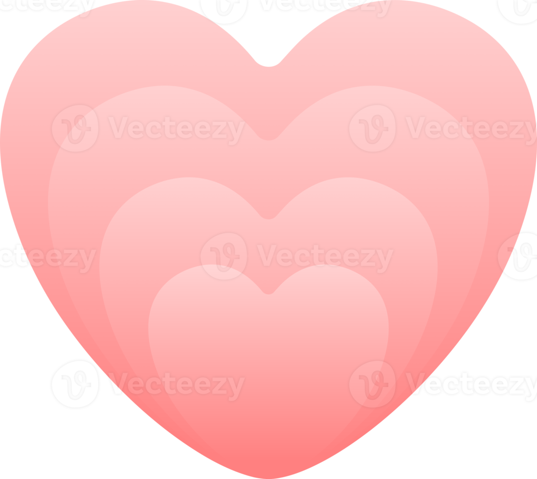 Pink overlap heart icon png