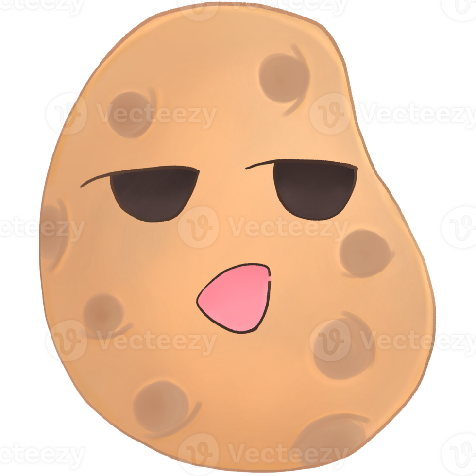 a cartoon potato with a face and eyes png