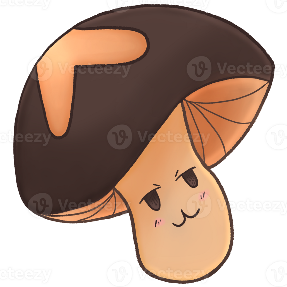 cartoon mushroom with a smile on its face png