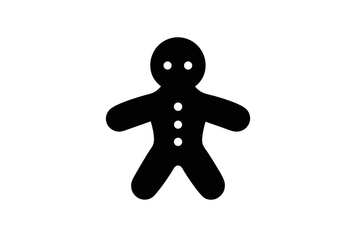 A gingerbread man icon silhouette art illustration.eps vector