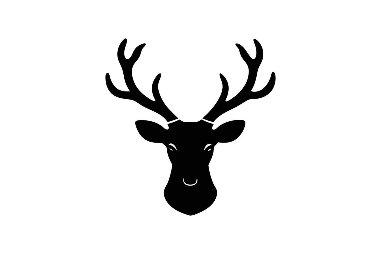 A reindeer head icon silhouette art illustration.eps vector