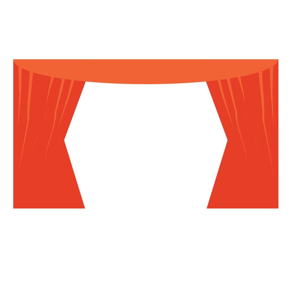 Curtain. Open curtain vector