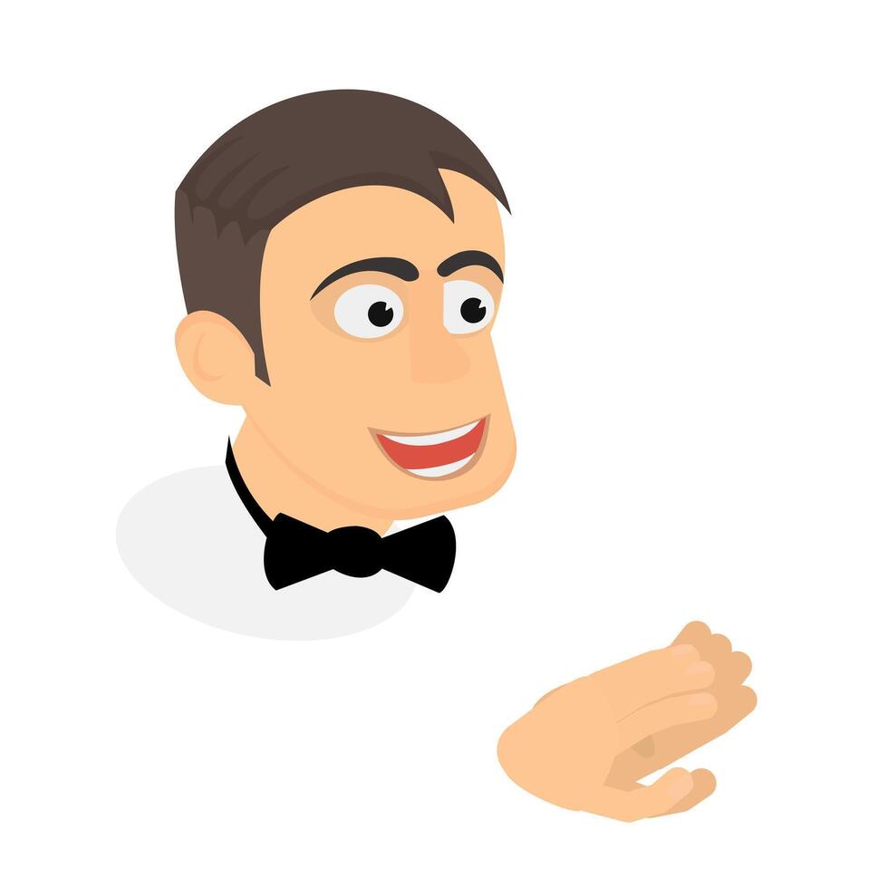 The man claps his hands. Applause vector