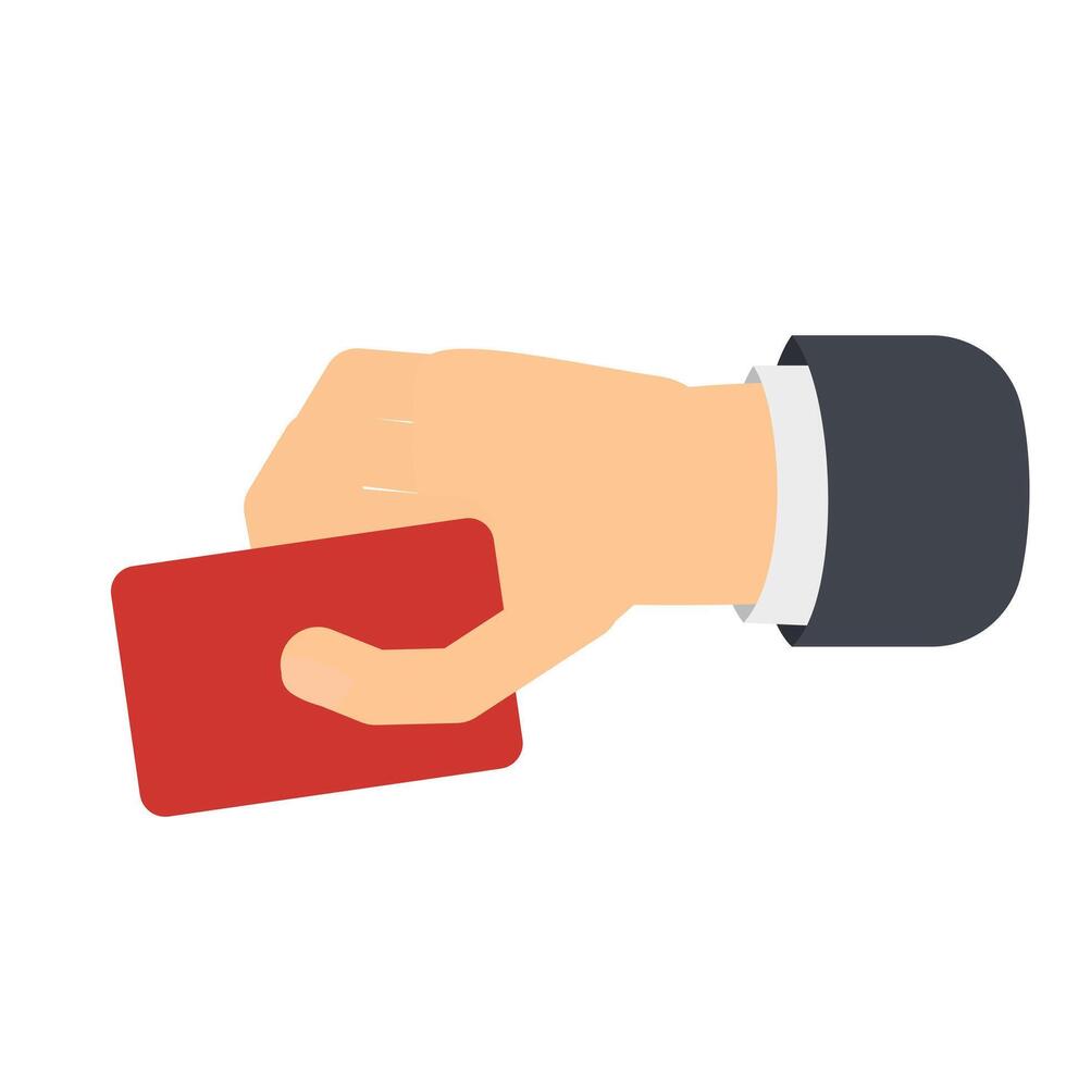 Credit card in hand. Payment by bank card vector