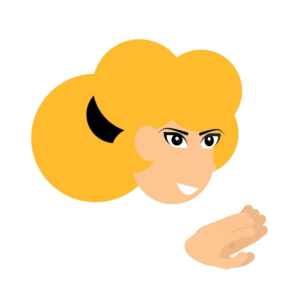 A woman claps her hands. Applause, vector