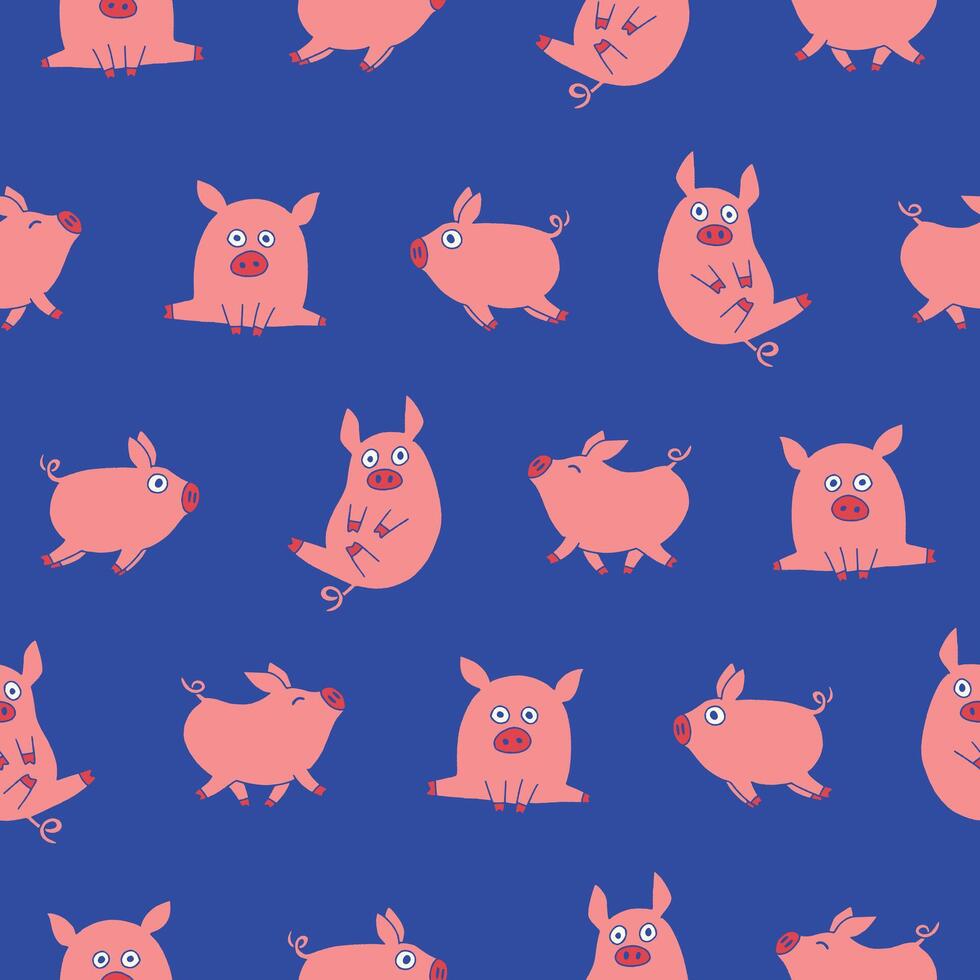 Pig Seamless Pattern Background for Print Fabric Surface Fashion Wrapping vector
