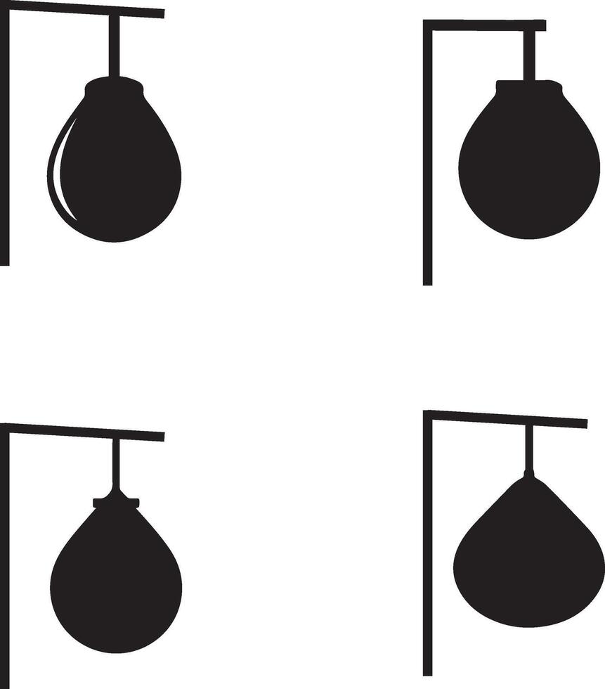 Set Of Speed Bag Punching Bag Silhouettes For Sports Training And Fitness vector