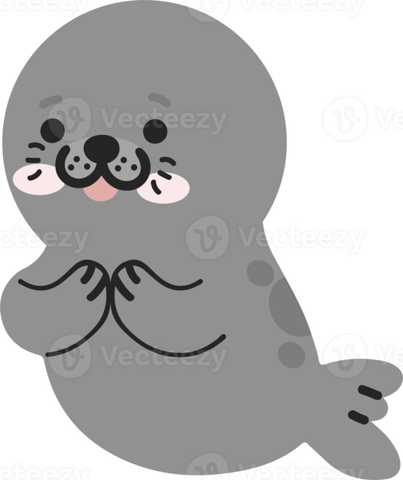 A cute seal with a smile on its face png