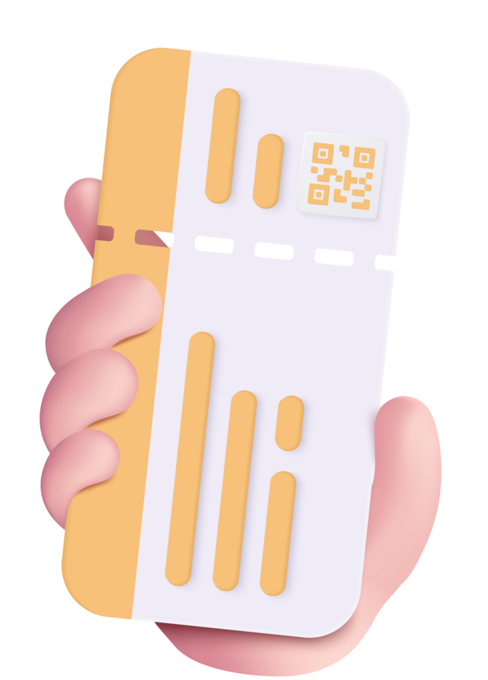 3D airline boarding pass ticket, travel planning on summer. Ticket for booking png