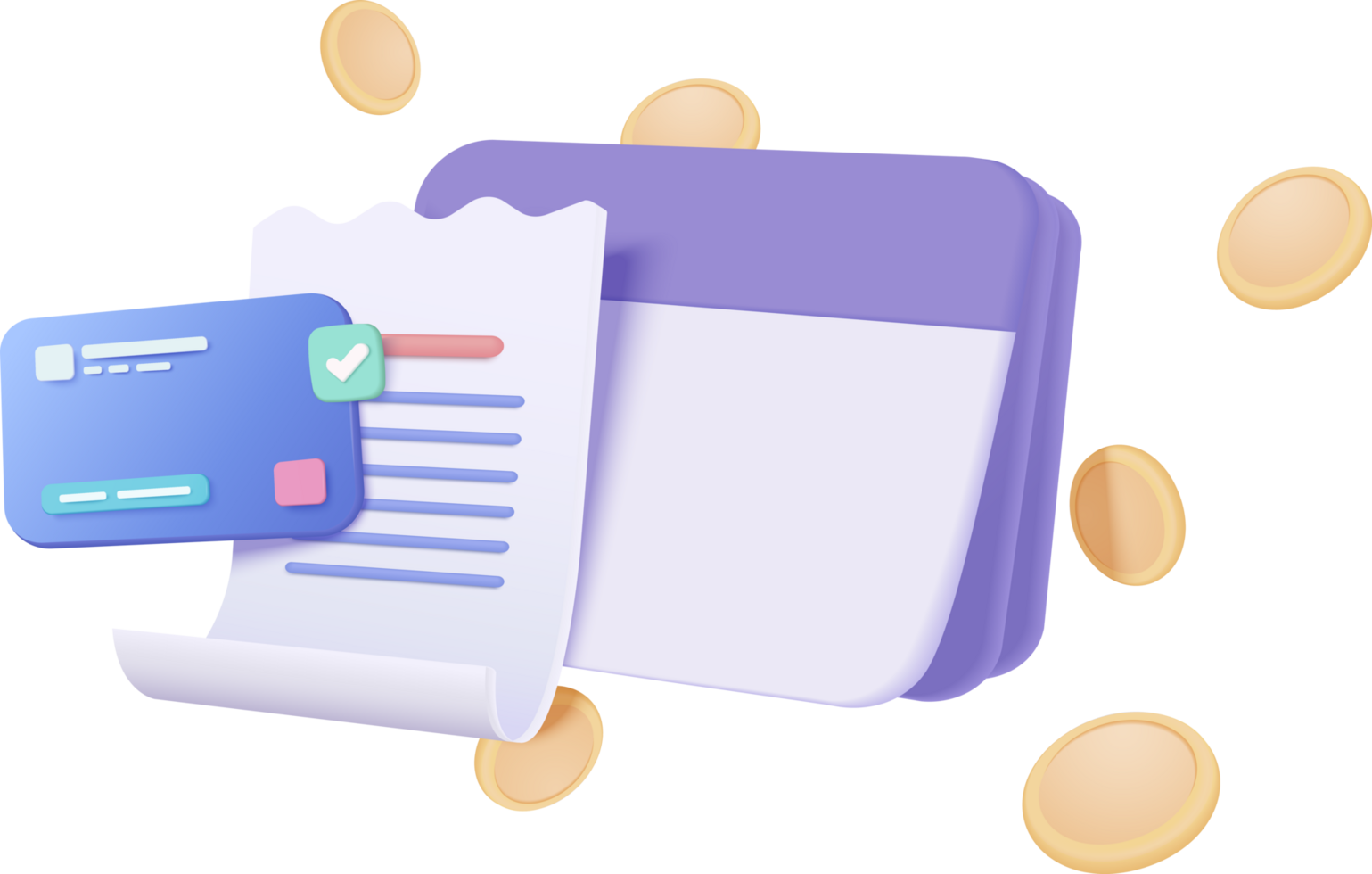 3d pay with banking online payments concept. Bill transaction with credit card png