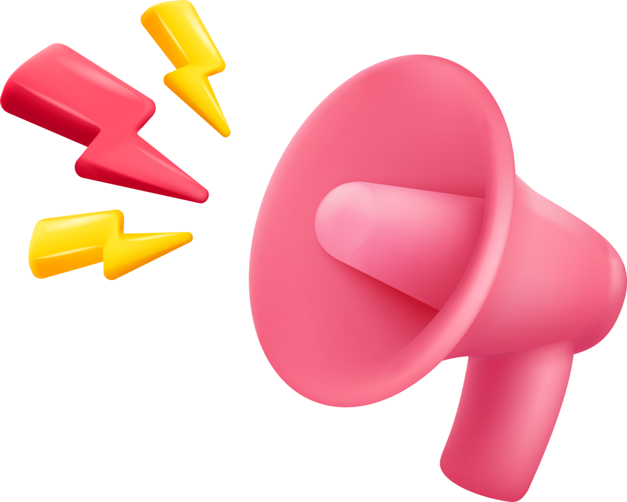 3d megaphone speaker or loudspeaker for announce promotion, megaphone png