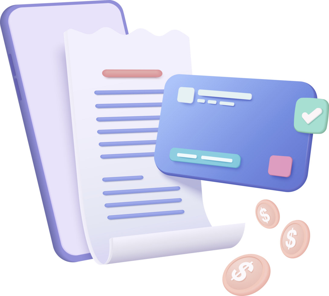 3d pay with banking. Bill transaction with credit card png