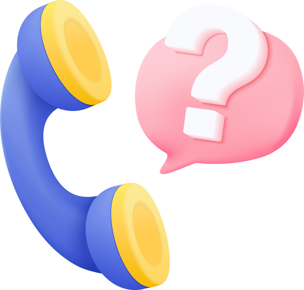 3d phone and talking with service support hotline and call center icon concept. 3d telephone for contact customer png