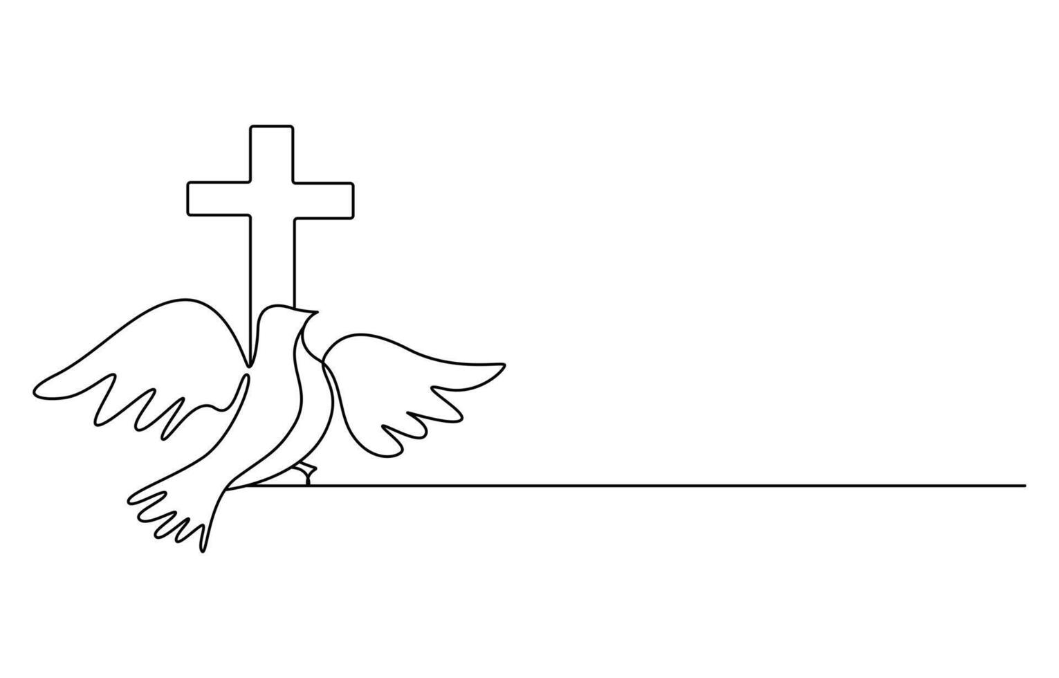 Christianity religion concept one line art vector