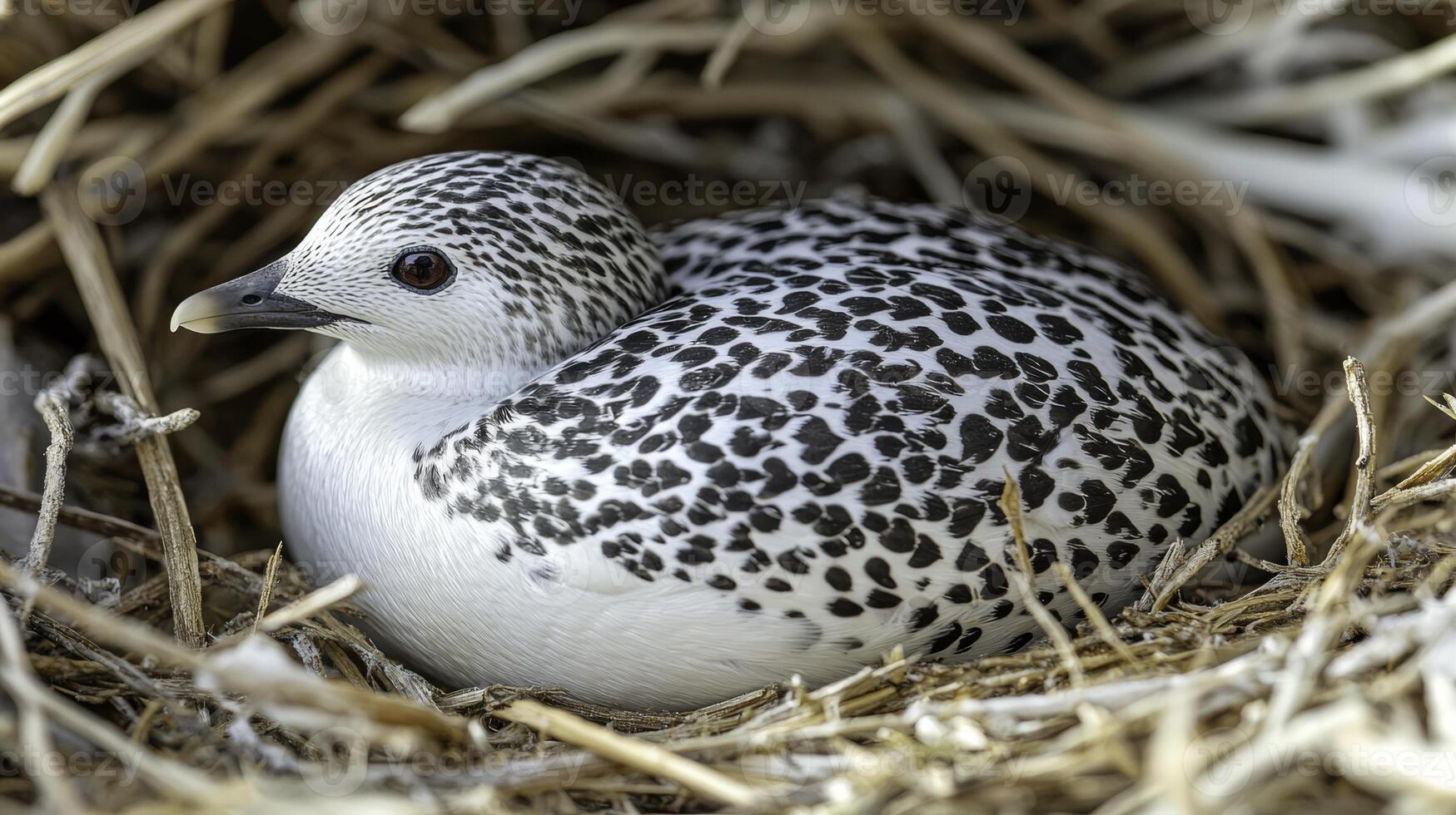 Delicate Songbird Nest with Egg in Natural Habitat of Macro View photo