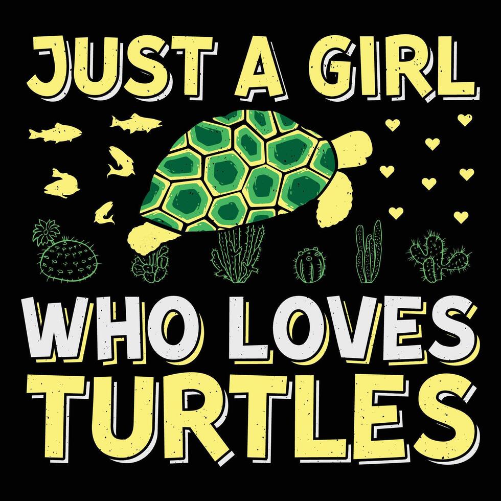 Just A Girl Who Loves Turtles Turtle Sublimation T-Shirt Design Graphic vector