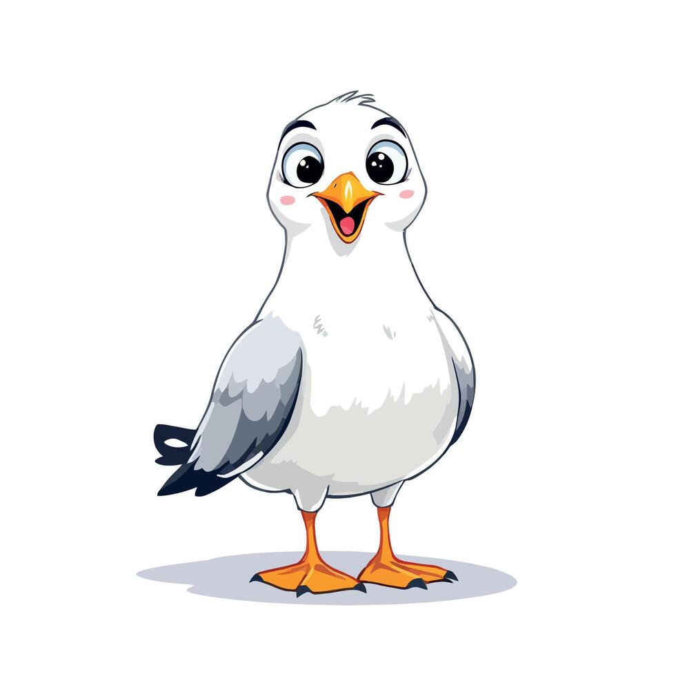 Seagull cartoon illustration vector