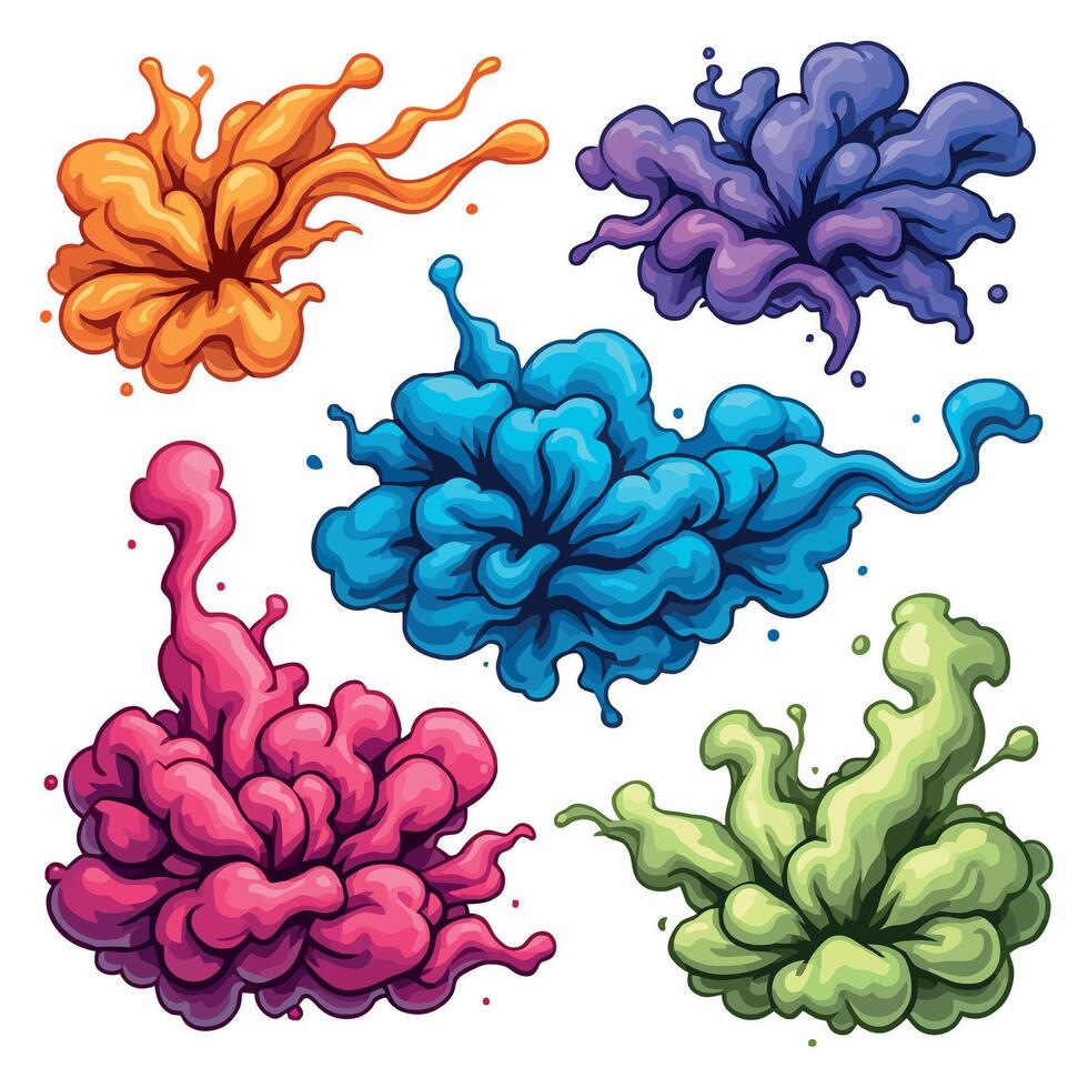 Colorful ink splash illustration vector