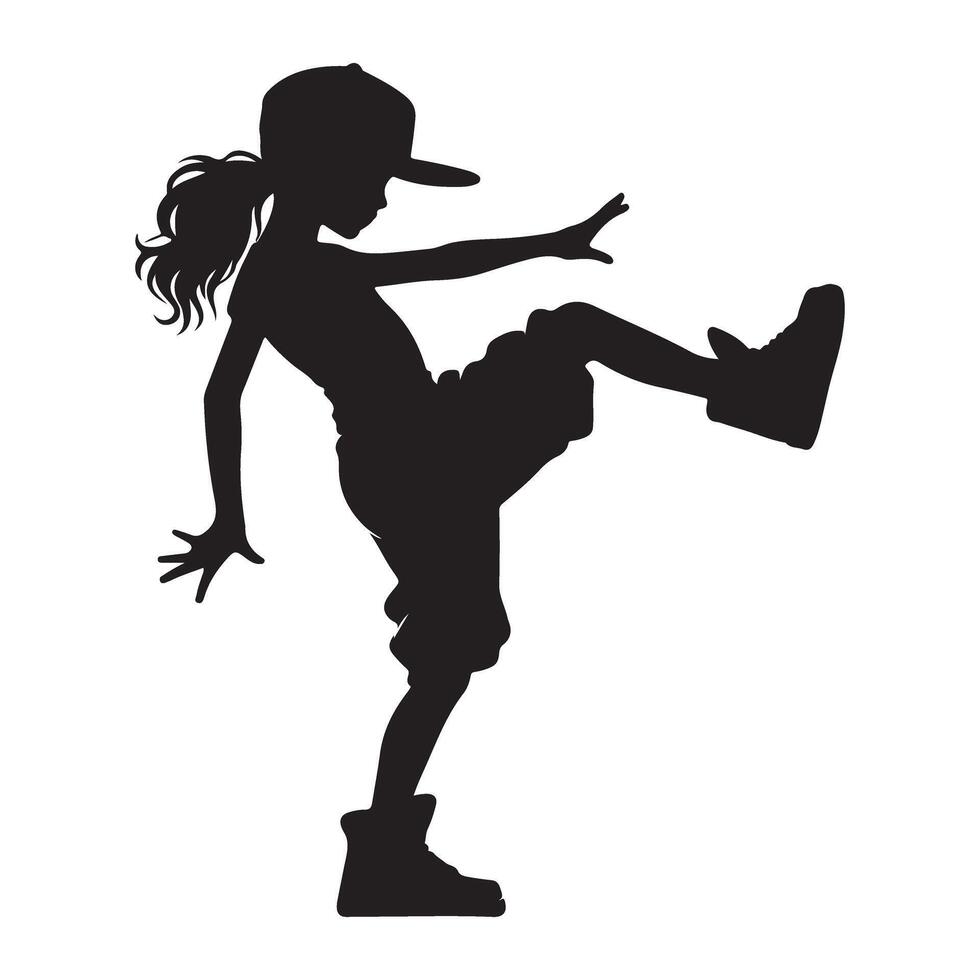 Dancing Girl Silhouette Illustration For Creative Projects vector