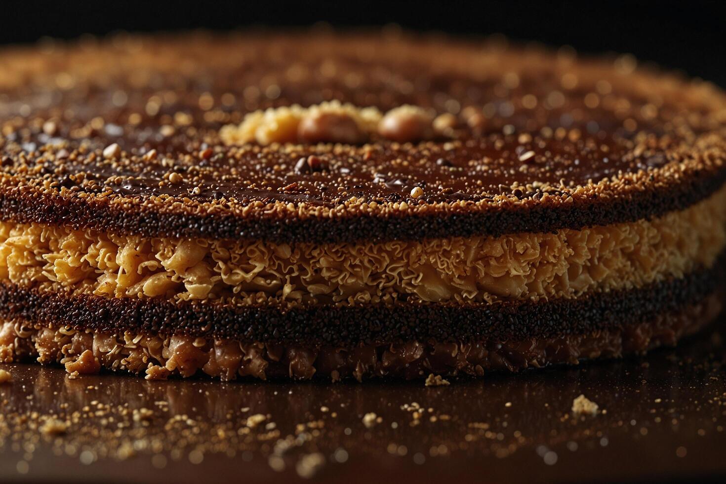 Functional Brownies Slice with Caramel Nut Crunch Layers photo