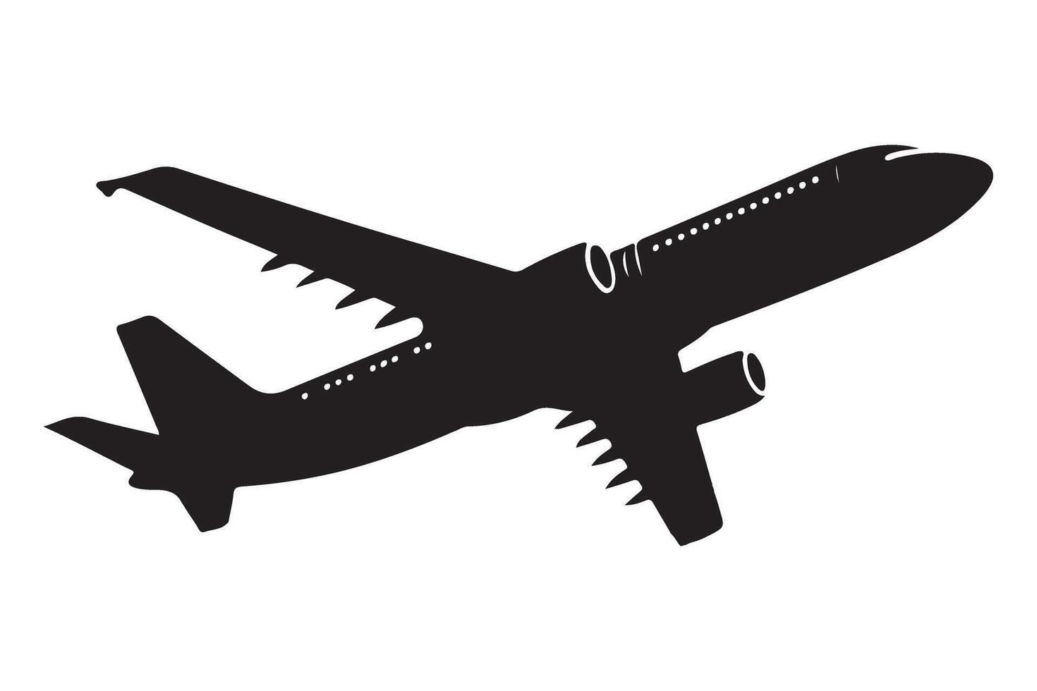 Airplane Silhouette Art Perfect for Aviation Related Designs vector