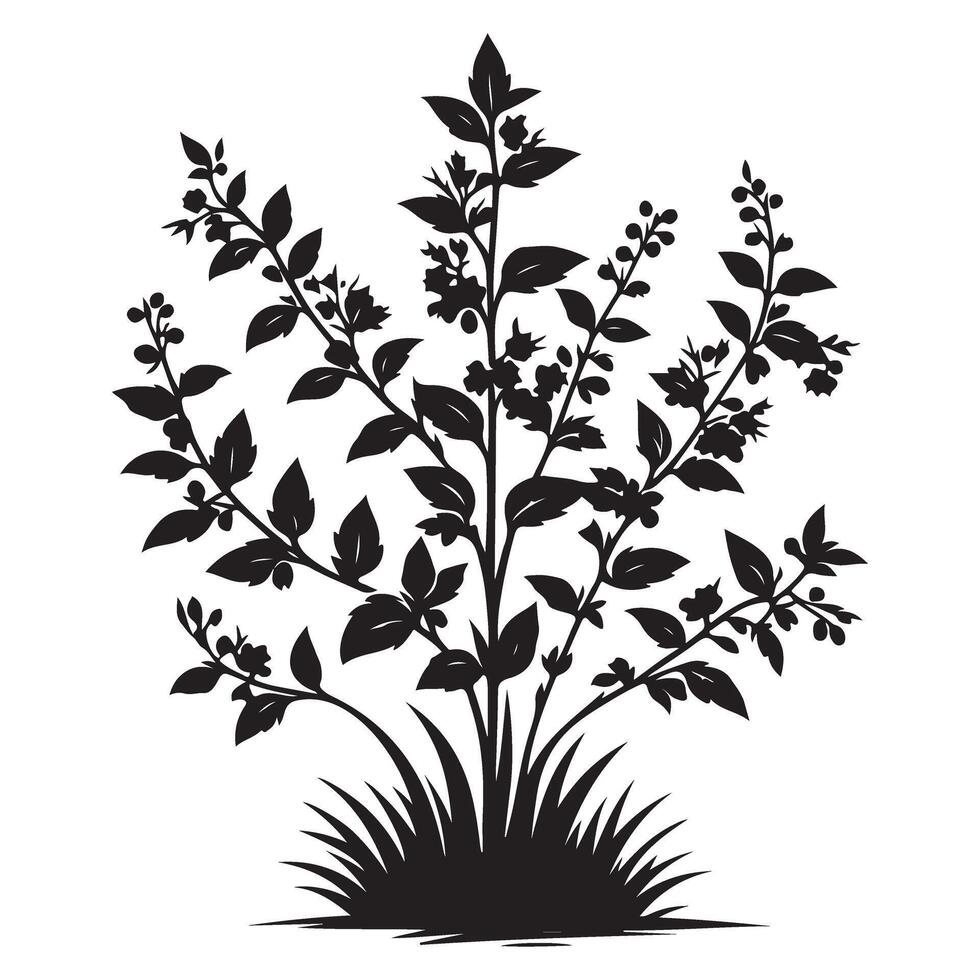 Bush Silhouette Illustration for Garden and Landscape Design Projects vector