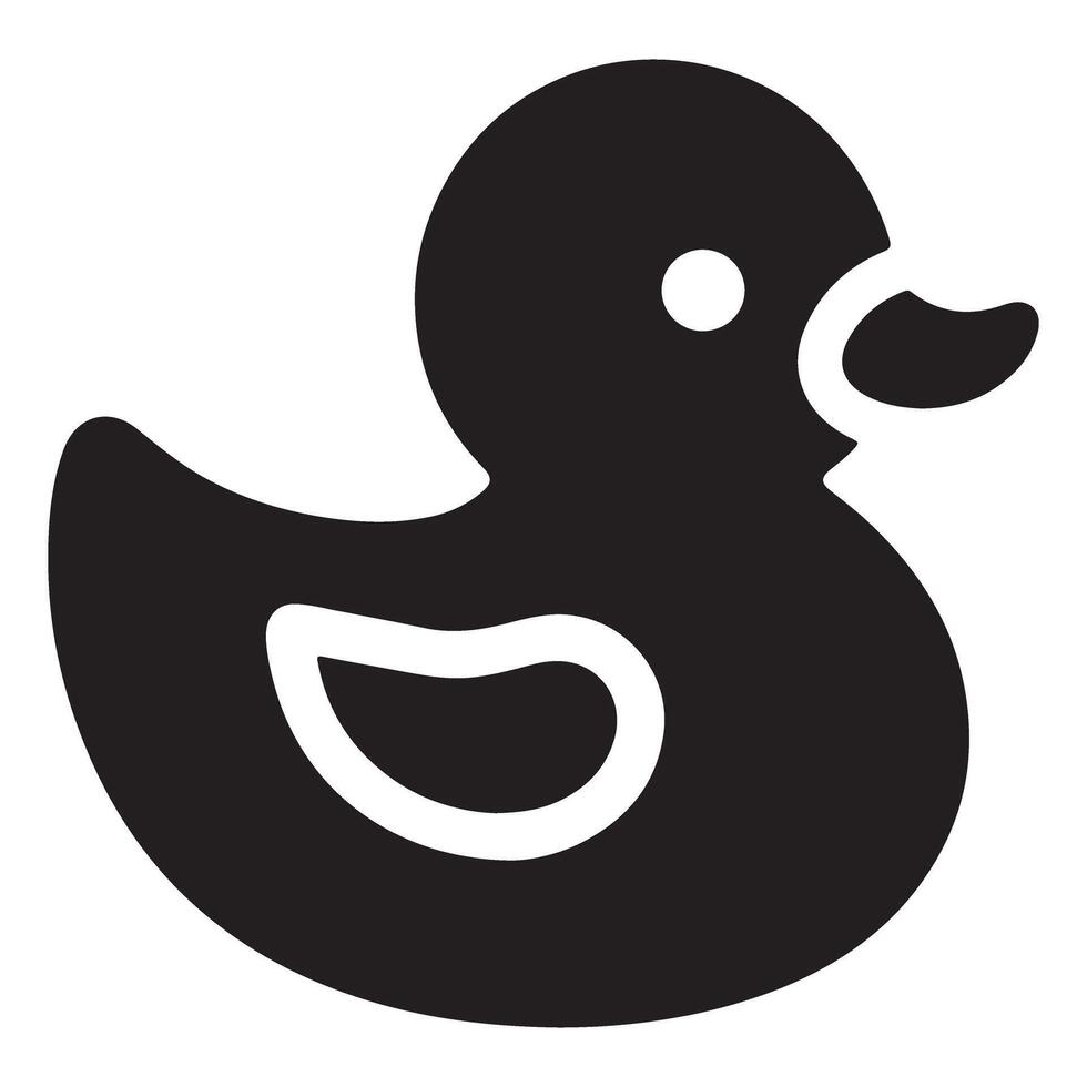 Classic Rubber Duck Silhouette A Nostalgic Bath Time Icon vector